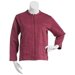Plus Size Hasting &amp; Smith Space Dye Zip Front Fleece Cardigan