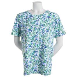 Womens Hasting & Smith Short Sleeve Tropical Crew Neck Top