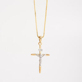 14kt. Gold Over Sterling Silver Crucifix Pendant Necklace