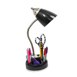 LimeLights Flossy Lazy Susan Charging Outlet Organizer Desk Lamp