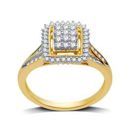Nova Star&#40;R&#41; 14kt. Gold Plated 1/3ctw. Lab Grown Diamond Halo Ring