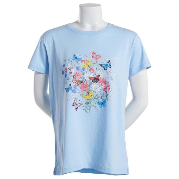 Plus Size Top Stitch by Morning Sun Spring Cluster Tee - image 