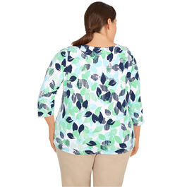 Plus Size Hearts of Palm Printed Essentials Citrus Tree Tee