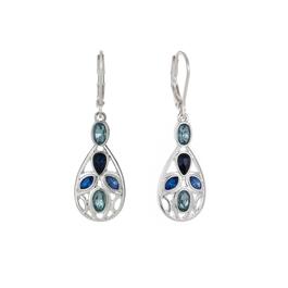 Gloria Vanderbilt Blue Multi-Stone Drop Leverback Earrings