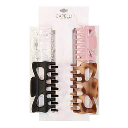 Womens Capelli New York 4pk Mix Shape Claw Clips