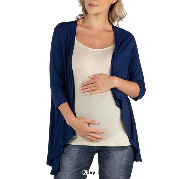 Womens 24/7 Comfort Apparel Elbow Sleeve Maternity Cardigan