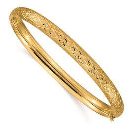 Gold Classics&#40;tm&#41; 4/16 Diamond-Cut Fancy Hinged Bangle Bracelet