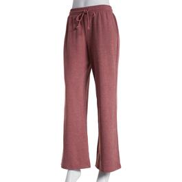 Juniors Pink Rose Chic Comfort Rib Knit Wide Leg Sweatpants