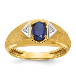 Mens Gentlemens Classics&#40;tm&#41; 14kt. Gold Lab Created Sapphire Ring