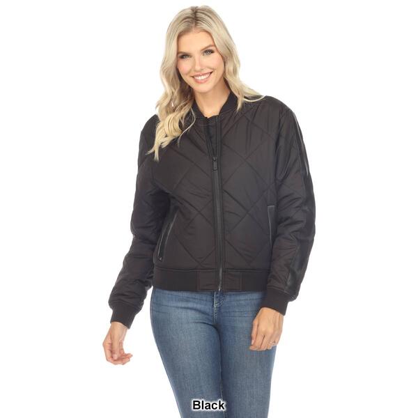 Womens White Mark Diamond Quilted Puffer Jacket
