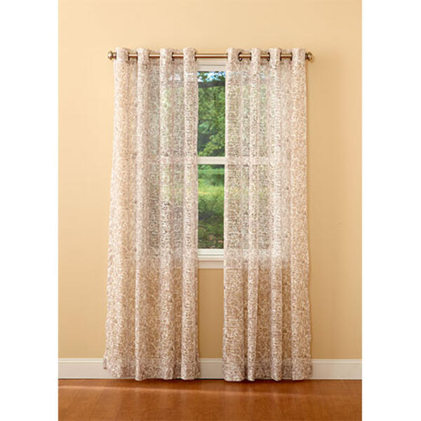 Lorraine Home Toile Lace Print Grommet Curtain Panel - image 
