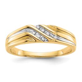 Mens Gentlemens Classics(tm) 14kt. Gold White Rhodium Accent Ring