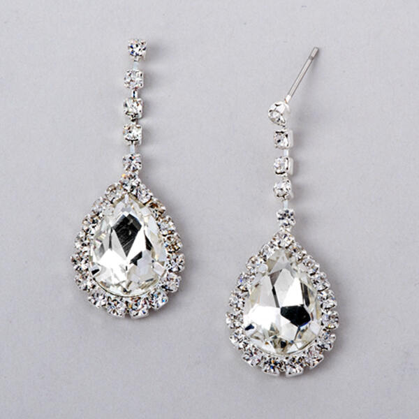 Rosa Rhinestones Crystal Teardrop Drop Earrings - image 