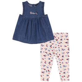 Baby Girl &#40;12-24M&#41; Tommy Hilfiger Chambray Tunic & Floral Capris