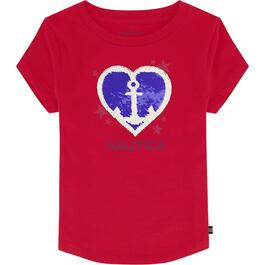 Girls &#40;4-6x&#41; Nautica Heart Anchor Flip Sequin Tee