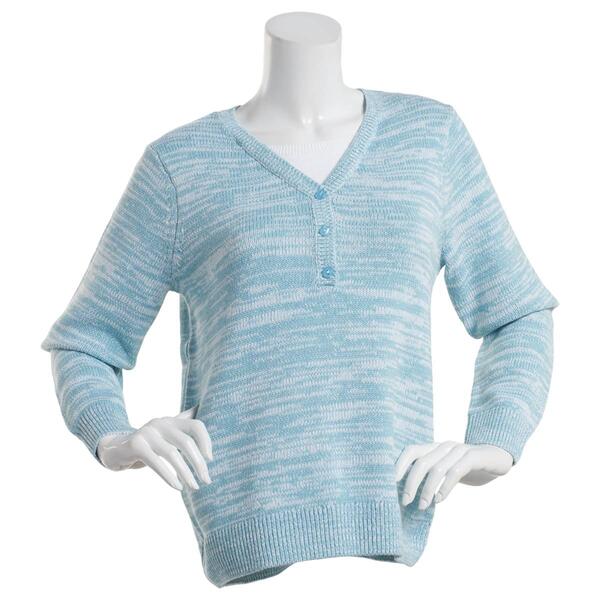 Womens Hasting & Smith Long Sleeve 2Fer Marled Sweater - image 