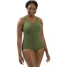 Womens Dolfin&#40;R&#41; Aquashape Solid Conservative One Piece Swimsuit