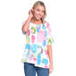 Womens  Ali Miles Elbow Sleeve Block Print Top with Pocket - image 1
