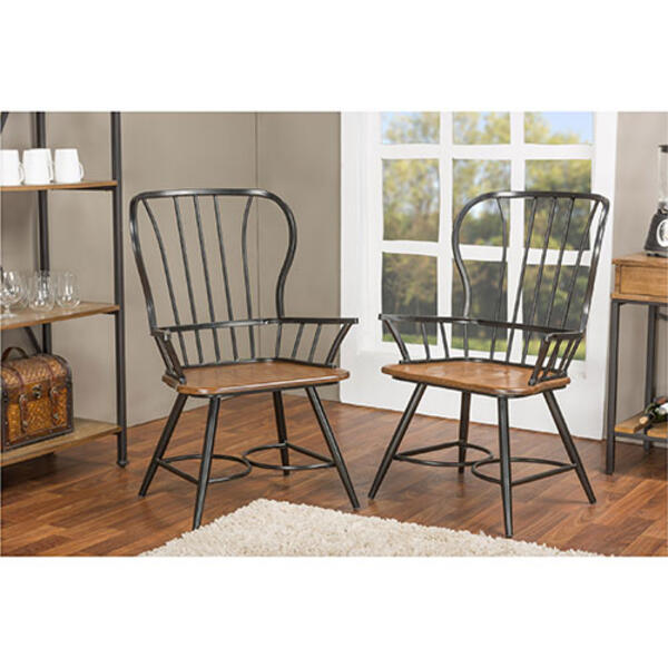 Baxton Studio Longford Vintage Set of 2 Dining Arm Chairs - image 
