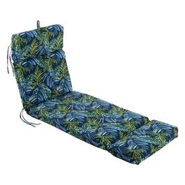 Jordan Manufacturing Chaise Cushion - Blue/Green Tropical Leaf