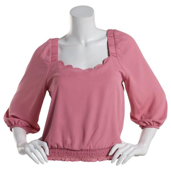 Juniors A. Byer Rosaria Smocked Blouse - image 