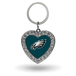 NFL Philadelphia Eagles Rhinestone Heart Keychain