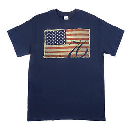 Mens Patriotic Vintage 76 Flag Short Sleeve Graphic T-Shirt
