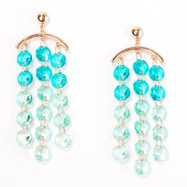 Ashley Cooper&#40;tm&#41; Curved Bar Triple Glass Stone Earrings - Gold/Blue