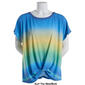 Plus Size Architect&#174; Extend Sleeve Knot Front Ombre Tee - image 3