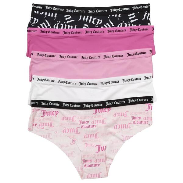 Juniors Juicy Couture 5pk&#44; Raw Edge Micro Hipsters JC7242-5PKBL - image 