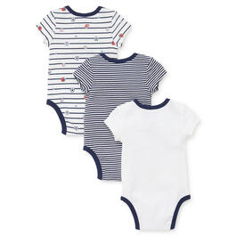 Baby Boy &#40;NB-9M&#41; Little Me 3pk. Short Sleeve Sports Bodysuits