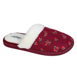 Womens Ellen Tracy Floral Embroidered Slide Slippers