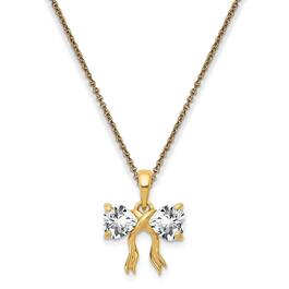 Gemstone Classics&#40;tm&#41; 14kt. Gold White Topaz Bow Necklace