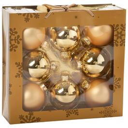 Set of 8 2.6in. Gold Glass Ornaments