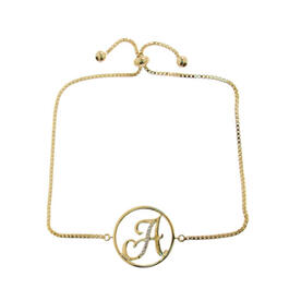 Accents by Gianni Argento Diamond Plated Initial A Gold Bracelet