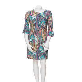 Womens Tommy Hilfiger Bell Sleeve Paisley Print Jersey Dress