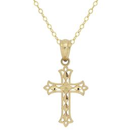 10kt. Gold Cross Pendant with Gold-Filled Chain