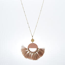 Ashley Cooper&#40;tm&#41; Gold Plated Peach Fan Fringe Pendant Necklace