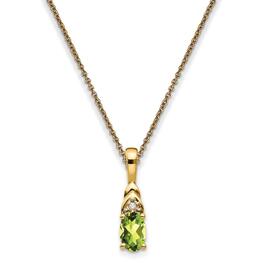 Gemstone Classics&#40;tm&#41; 14kt. Yellow Gold Peridot Diamond Necklace