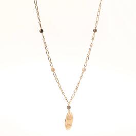 Ashley Cooper&#40;tm&#41; Natural Gold-Tone Chain & Bead Pendant Necklace