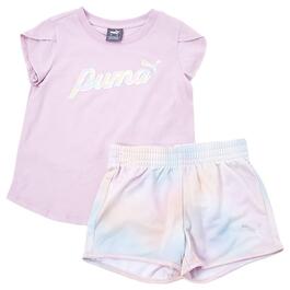 Girls &#40;4-6x&#41; Puma&#40;R&#41; 2pc Jersey Tee & Ombre Tricot Shorts