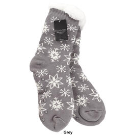 Womens Ella & Joy Snowflake Lined Slipper Socks