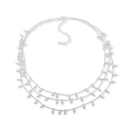 You're Invited Silver Pearl Drop Collar Necklace
