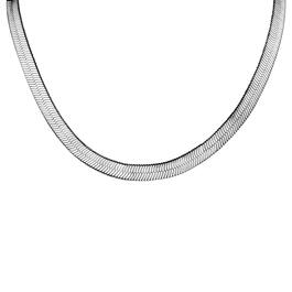 Wearable Art Silver-Tone Herringbone Chain Necklace