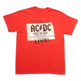 Young Mens AC/DC Ticket Short Sleeve Graphic Tee