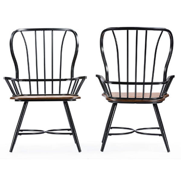 Baxton Studio Longford Vintage Set of 2 Dining Arm Chairs