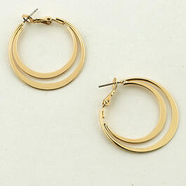 Freedom Nickel Free Double Gold Hoop Earrings