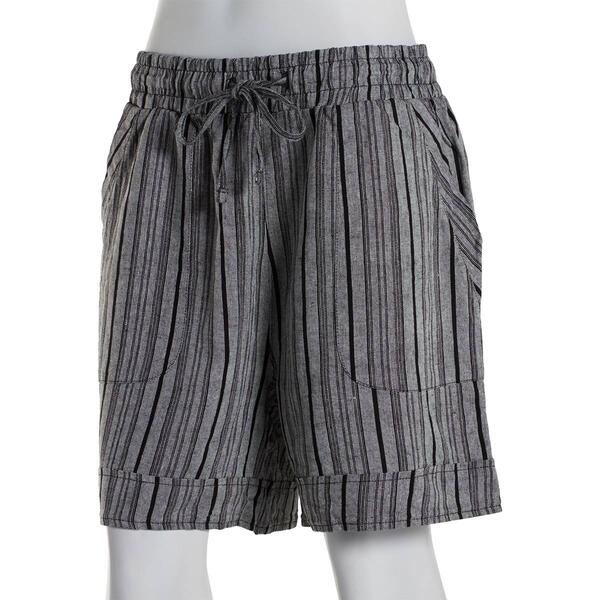 Womens Royalty 5in. Cuffed Stripe Shorts w/Pockets-Black - image 