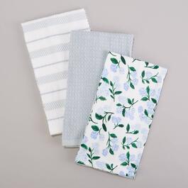 Set of 3 Hydrangeas Kitchen Towels