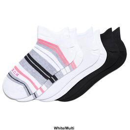 Womens HUE&#174; 3pk. Perfect Sneaker Low Cut Stripe Ankle Socks